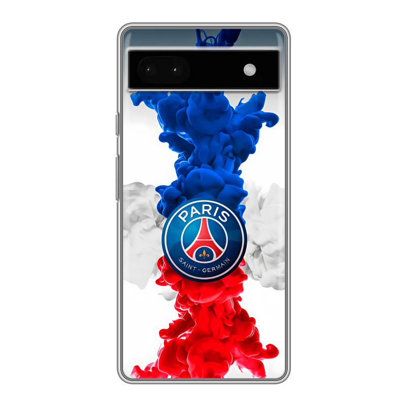 Силиконовый противоударный чехол на Google Pixel 6a с принтом PSG ПСЖ Силиконовый противоударный чехол на Google Pixel 6a с принтом PSG ПСЖ