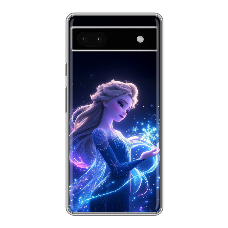 Силиконовый чехол на Google Pixel 6a с принтом Холодное сердце Frozen Силиконовый чехол на Google Pixel 6a с принтом Холодное сердце Frozen