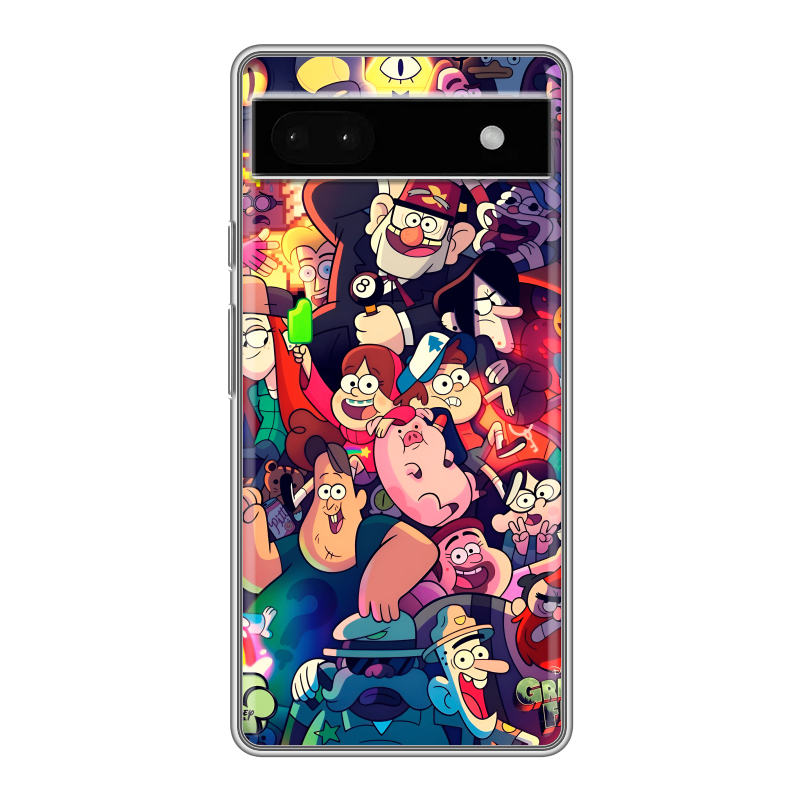 Силиконовый противоударный чехол на Google Pixel 6a с принтом Gravity Falls Гравити Фолз Силиконовый противоударный чехол на Google Pixel 6a с принтом Gravity Falls Гравити Фолз