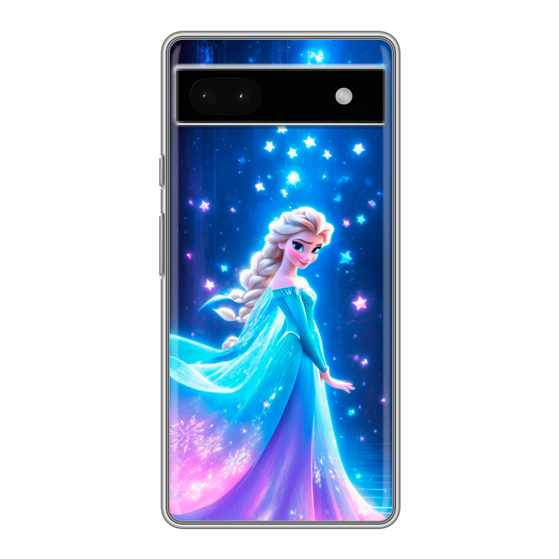 Силиконовый чехол на Google Pixel 6a с принтом Холодное сердце Frozen Силиконовый чехол на Google Pixel 6a с принтом Холодное сердце Frozen