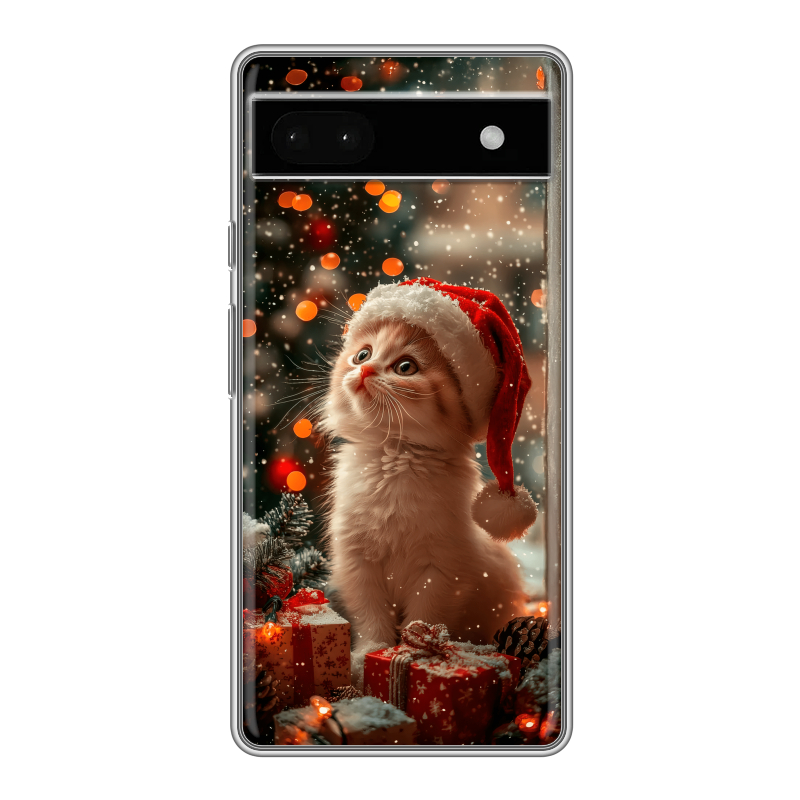 Силиконовый противоударный чехол на Google Pixel 6a с принтом Новый год Силиконовый противоударный чехол на Google Pixel 6a с принтом Новый год