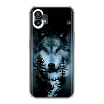 Силиконовый чехол на Nothing Phone (1) с принтом Лесной волк Силиконовый чехол на Nothing Phone (1) с принтом Лесной волк