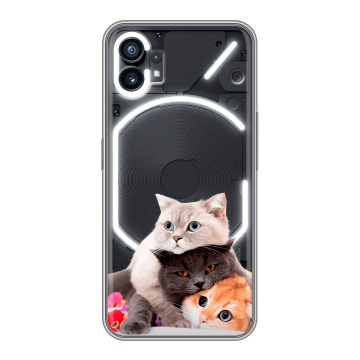Силиконовый чехол на Nothing Phone (1) с принтом Кошки Силиконовый чехол на Nothing Phone (1) с принтом Кошки