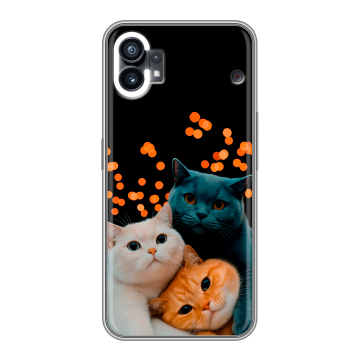 Силиконовый чехол на Nothing Phone (1) с принтом Кошки Силиконовый чехол на Nothing Phone (1) с принтом Кошки