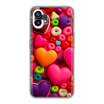 Силиконовый чехол на Nothing Phone (1) с принтом Сердечки Силиконовый чехол на Nothing Phone (1) с принтом Сердечки