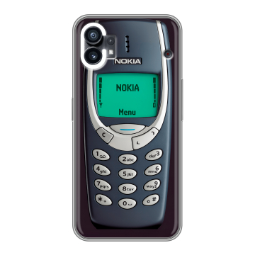 Силиконовый чехол на Nothing Phone (1) с принтом Старый телефон Силиконовый чехол на Nothing Phone (1) с принтом Старый телефон