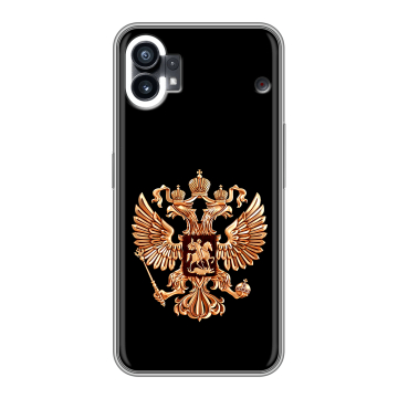 Силиконовый чехол на Nothing Phone (1) с принтом Герб России золотой Силиконовый чехол на Nothing Phone (1) с принтом Герб России золотой