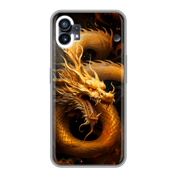 Силиконовый чехол на Nothing Phone (1) с принтом Золотой дракон Силиконовый чехол на Nothing Phone (1) с принтом Золотой дракон