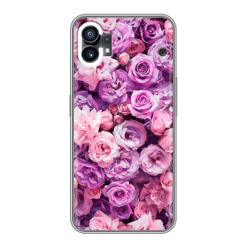 Силиконовый чехол на Nothing Phone (1) с принтом лавандовые розы
