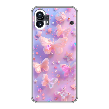 Силиконовый чехол на Nothing Phone (1) с принтом Бабочки Силиконовый чехол на Nothing Phone (1) с принтом Бабочки