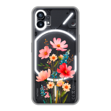 Силиконовый чехол на Nothing Phone (1) с принтом Цветы