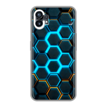 Силиконовый чехол на Nothing Phone (1) с принтом Неоновые соты