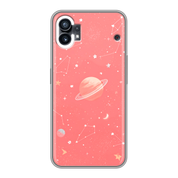 Силиконовый чехол на Nothing Phone (1) с принтом Розовый космос