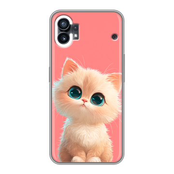 Силиконовый чехол на Nothing Phone (1) с принтом Розовый котенок