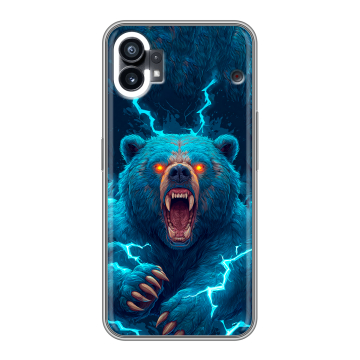 Силиконовый чехол на Nothing Phone (1) с принтом Медведь
