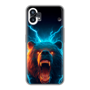 Силиконовый чехол на Nothing Phone (1) с принтом Медведь