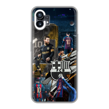 Силиконовый чехол на Nothing Phone (1) с принтом Messi Barcelona