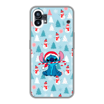 Силиконовый чехол на Nothing Phone (1) с принтом Стич Новый год