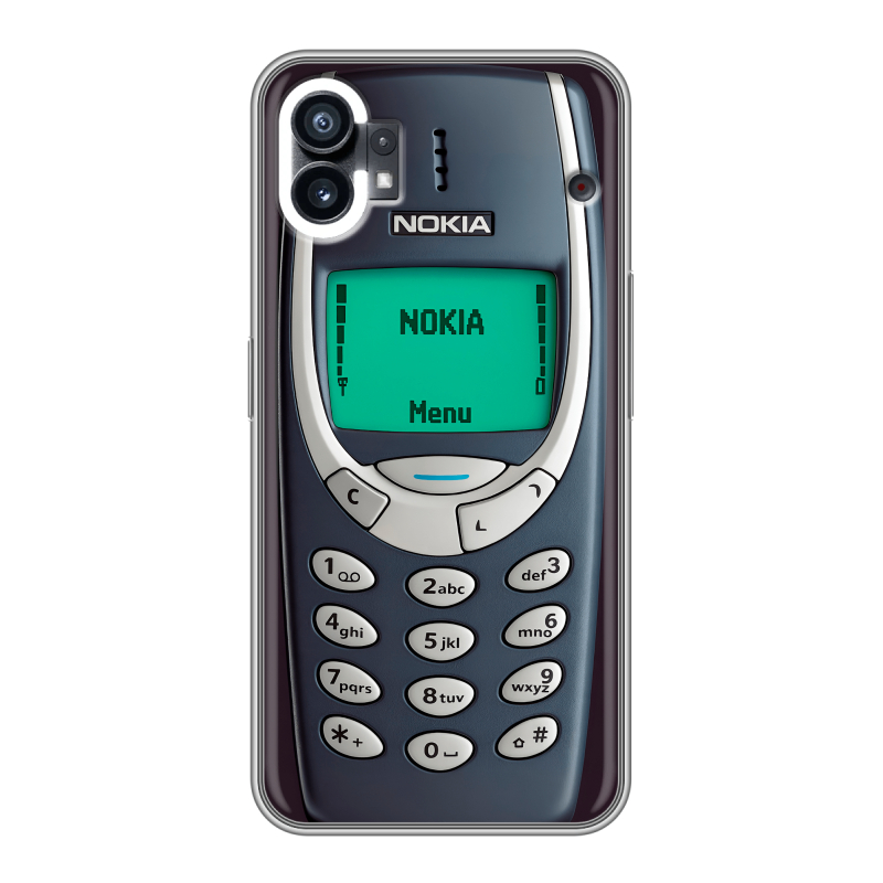 Силиконовый противоударный чехол на Nothing Phone (1) с принтом Старый телефон Силиконовый противоударный чехол на Nothing Phone (1) с принтом Старый телефон