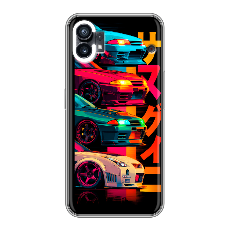 Силиконовый чехол на Nothing Phone (1) с принтом Гоночные машины Силиконовый чехол на Nothing Phone (1) с принтом Гоночные машины