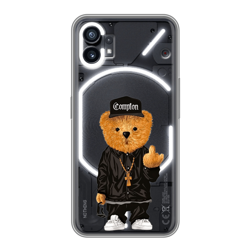 Силиконовый противоударный чехол на Nothing Phone (1) с принтом Мишка Силиконовый противоударный чехол на Nothing Phone (1) с принтом Мишка