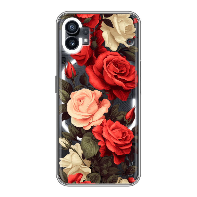 Силиконовый чехол на Nothing Phone (1) с принтом Розы Силиконовый чехол на Nothing Phone (1) с принтом Розы