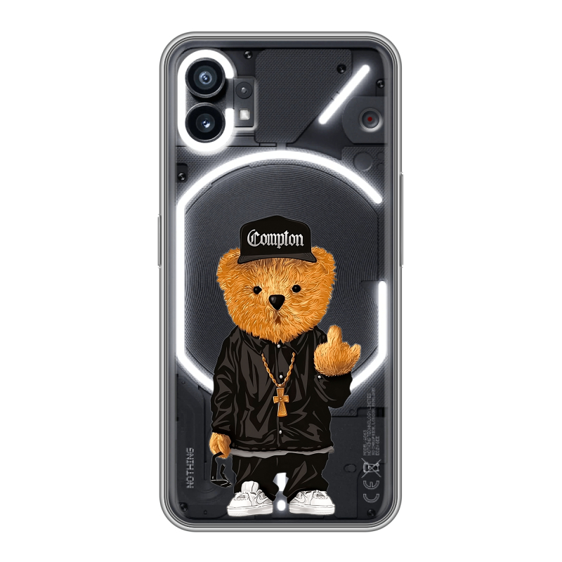 Силиконовый чехол на Nothing Phone (1) с принтом Плюшевый медведь Силиконовый чехол на Nothing Phone (1) с принтом Плюшевый медведь