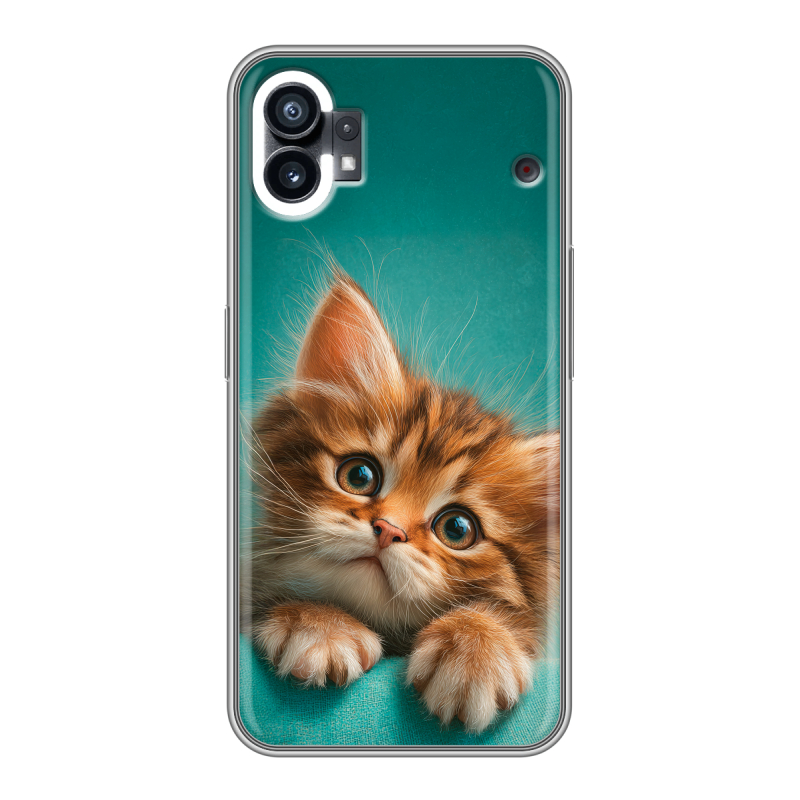 Силиконовый чехол на Nothing Phone (1) с принтом котенок Силиконовый чехол на Nothing Phone (1) с принтом котенок