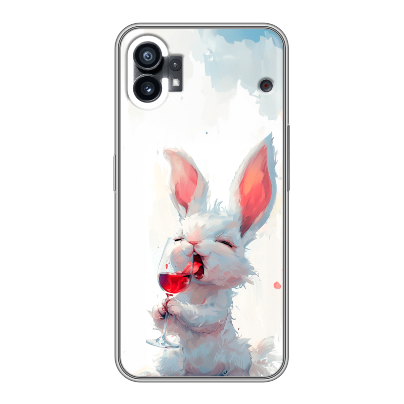 Силиконовый противоударный чехол на Nothing Phone (1) с принтом кролик зайчик Силиконовый противоударный чехол на Nothing Phone (1) с принтом кролик зайчик