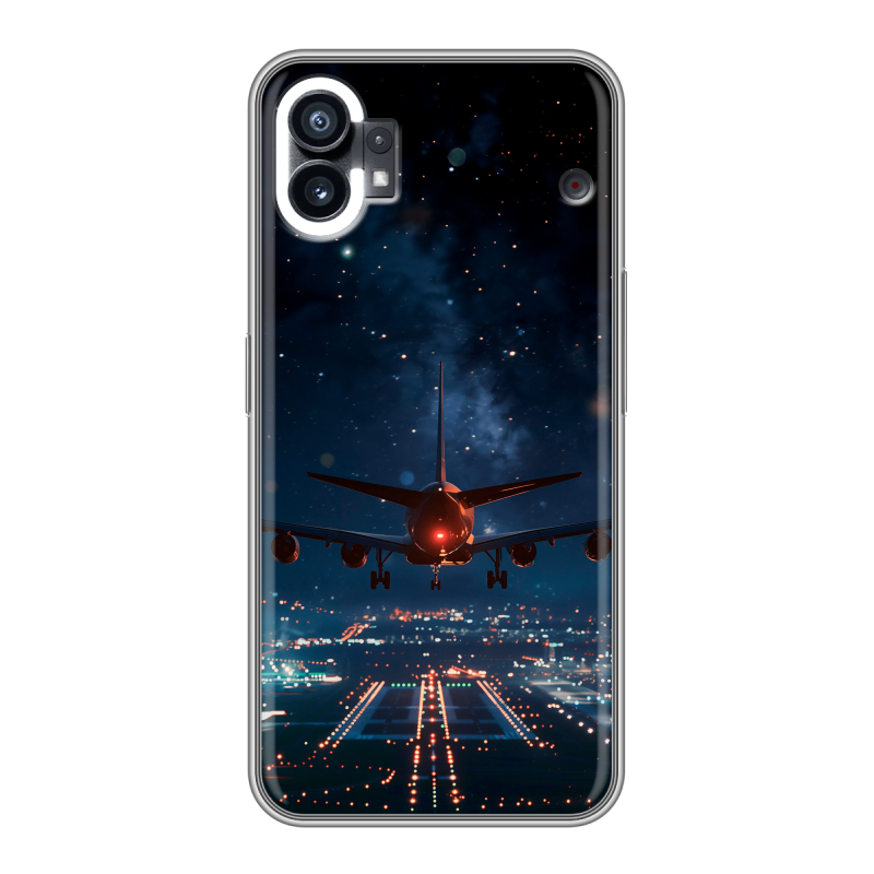 Силиконовый чехол на Nothing Phone (1) с принтом самолет Силиконовый чехол на Nothing Phone (1) с принтом самолет