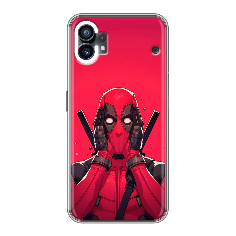 Силиконовый противоударный чехол на Nothing Phone (1) с принтом Дедпул Deadpool Силиконовый противоударный чехол на Nothing Phone (1) с принтом Дедпул Deadpool