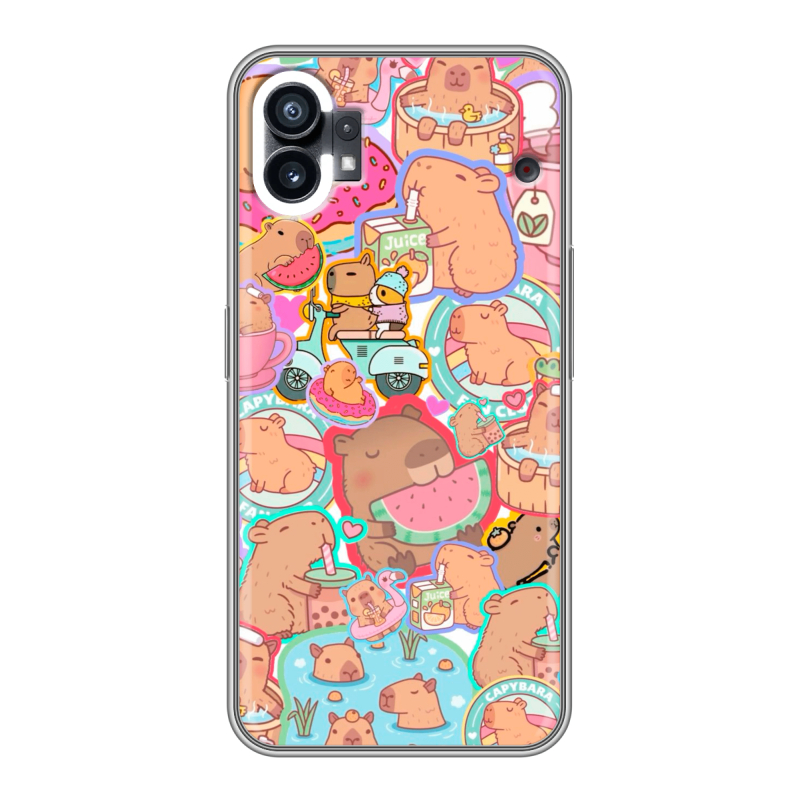 Силиконовый чехол на Nothing Phone (1) с принтом капибары Силиконовый чехол на Nothing Phone (1) с принтом капибары