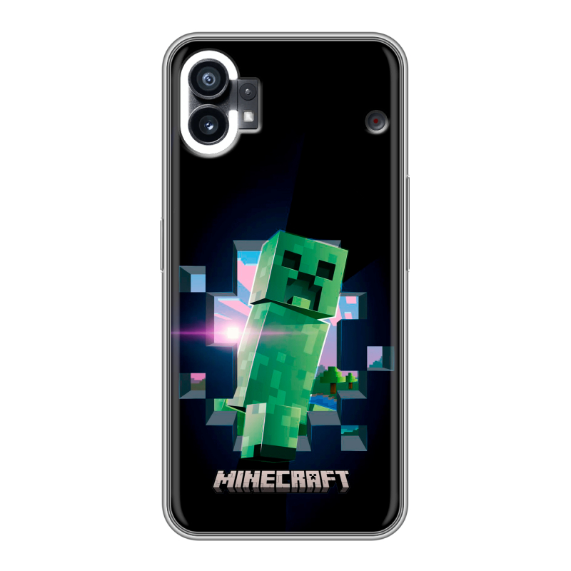 Силиконовый противоударный чехол на Nothing Phone (1) с принтом Майнкрафт Minecraft Силиконовый противоударный чехол на Nothing Phone (1) с принтом Майнкрафт Minecraft
