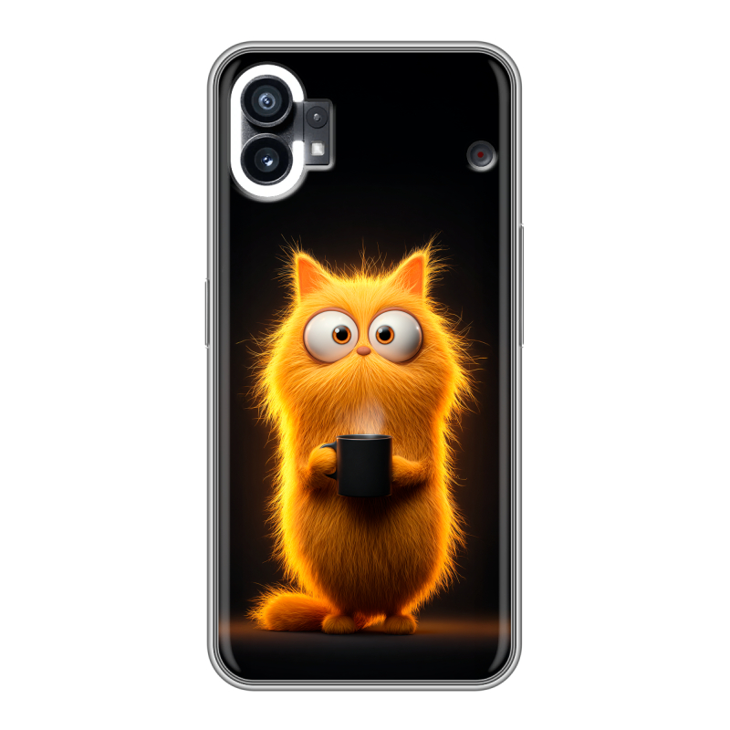 Силиконовый противоударный чехол на Nothing Phone (1) с принтом Смешной кот Силиконовый противоударный чехол на Nothing Phone (1) с принтом Смешной кот