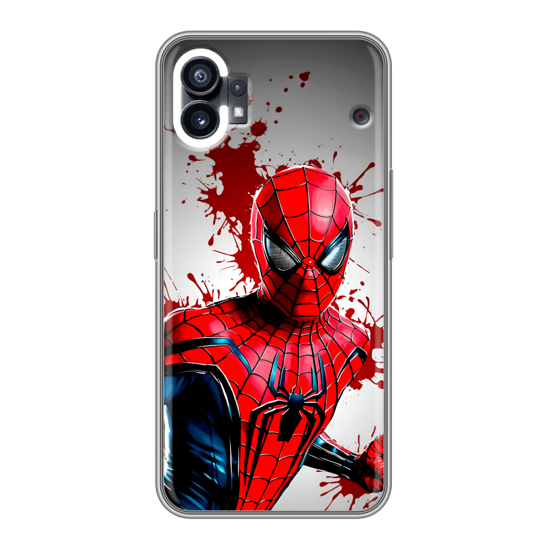 Силиконовый противоударный чехол на Nothing Phone (1) с принтом Spiderman Человек паук Силиконовый противоударный чехол на Nothing Phone (1) с принтом Spiderman Человек паук