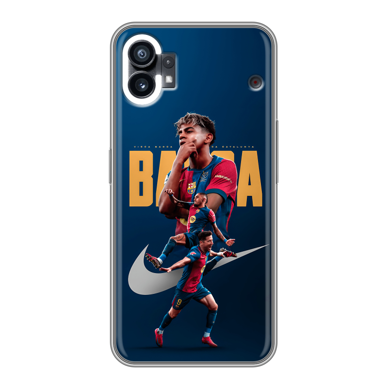Силиконовый противоударный чехол на Nothing Phone (1) с принтом Барселона Barca Yamal Силиконовый противоударный чехол на Nothing Phone (1) с принтом Барселона Barca Yamal