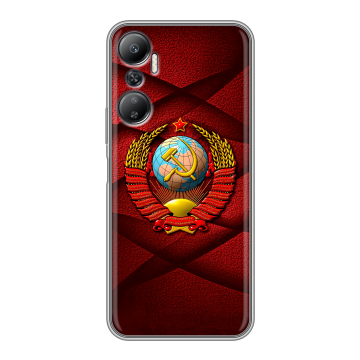 Силиконовый противоударный чехол на Infinix Hot 20 с принтом Герб СССР