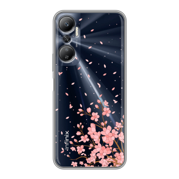 Силиконовый противоударный чехол на Infinix Hot 20 с принтом Ветка сакуры Силиконовый противоударный чехол на Infinix Hot 20 с принтом Ветка сакуры
