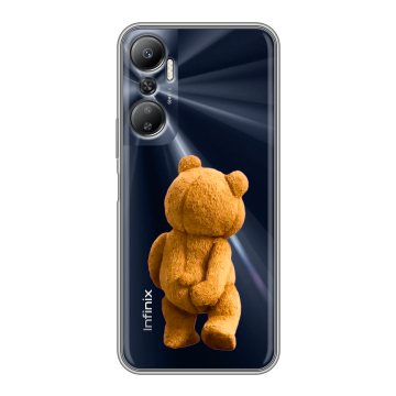 Силиконовый противоударный чехол на Infinix Hot 20 с принтом Медведь Силиконовый противоударный чехол на Infinix Hot 20 с принтом Медведь