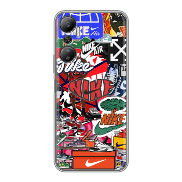 Силиконовый противоударный чехол на Infinix Hot 20 с принтом Найк Nike яркий Силиконовый противоударный чехол на Infinix Hot 20 с принтом Найк Nike яркий