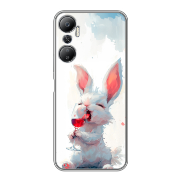Силиконовый противоударный чехол на Infinix Hot 20 с принтом кролик зайчик Силиконовый противоударный чехол на Infinix Hot 20 с принтом кролик зайчик