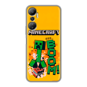 Силиконовый противоударный чехол на Infinix Hot 20 с принтом Майнкрафт Minecraft Силиконовый противоударный чехол на Infinix Hot 20 с принтом Майнкрафт Minecraft