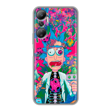 Силиконовый противоударный чехол на Infinix Hot 20 с принтом Рик и Морти Rick Morty Силиконовый противоударный чехол на Infinix Hot 20 с принтом Рик и Морти Rick Morty