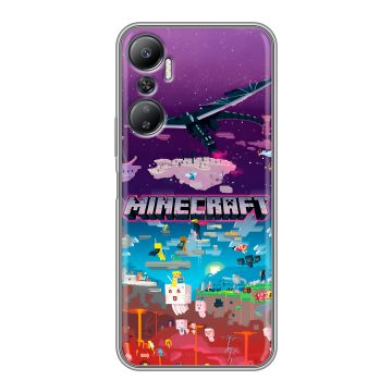 Силиконовый противоударный чехол на Infinix Hot 20 с принтом Майнкрафт Minecraft Силиконовый противоударный чехол на Infinix Hot 20 с принтом Майнкрафт Minecraft