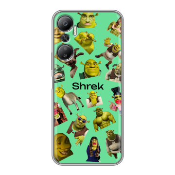 Силиконовый противоударный чехол на Infinix Hot 20 с принтом Шрек Shrek