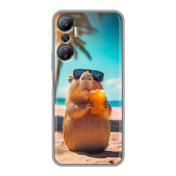 Силиконовый противоударный чехол на Infinix Hot 20 с принтом Капибара Силиконовый противоударный чехол на Infinix Hot 20 с принтом Капибара