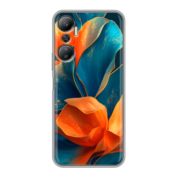 Силиконовый противоударный чехол на Infinix Hot 20 с принтом Цветы