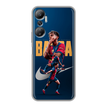 Силиконовый противоударный чехол на Infinix Hot 20 с принтом Барселона Barca Yamal Силиконовый противоударный чехол на Infinix Hot 20 с принтом Барселона Barca Yamal