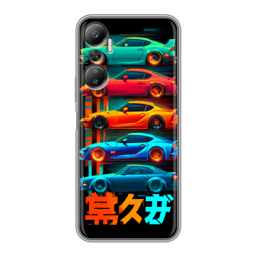 Силиконовый противоударный чехол на Infinix Hot 20 с принтом машины тачки