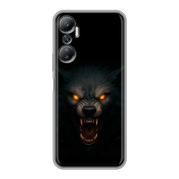 Силиконовый противоударный чехол на Infinix Hot 20 с принтом Волк